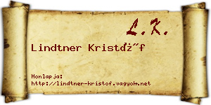 Lindtner Kristóf névjegykártya